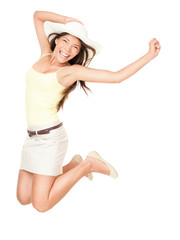 Summer woman jumping