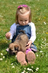 Obraz premium fille et chiot