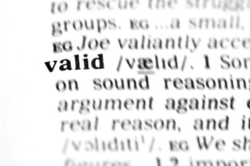 valid  (the dictionary project)
