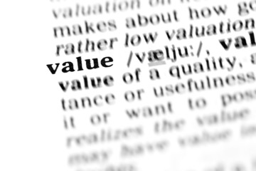 Fototapeta premium value (the dictionary project)