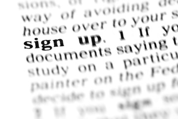 sign up (the dictionary project)