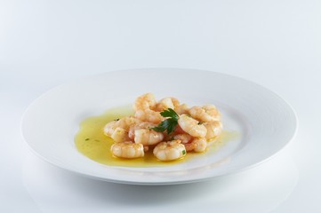 Garlic prawns a tipical spanish