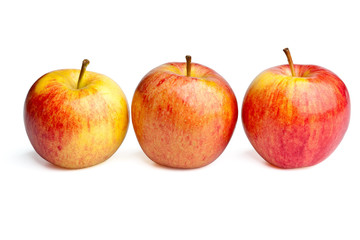 three Royal Gala apples