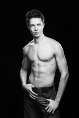 Fototapeta premium Beautiful guy with strong and sexy body