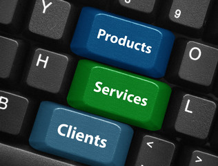 PRODUCTS - SERVICES - CLIENTS Keys (catalogue search buttons)