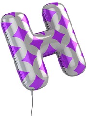 letter H balloon 3d illustration