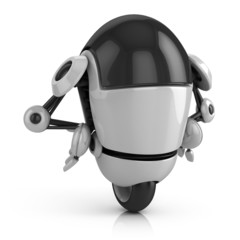 funny robot 3d illustration isolated on the white background
