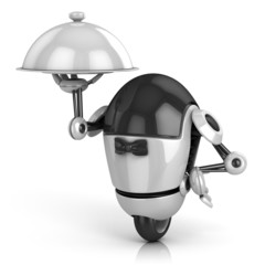 Obraz na płótnie Canvas zabawny robot - kelner