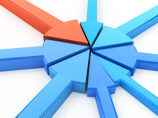 Pie chart concept isolated on white