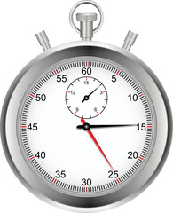 silver stop watch
