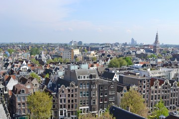 Fototapeta premium Paesaggio di Amsterdam dal campanile della Oude Zijde