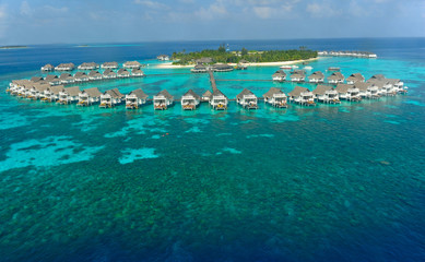 maldives island and water villa - 31944548
