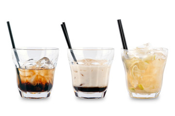 Three decorative cocktails