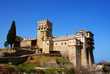 Monastery of Stavronikitas at Mount Athos in Greece