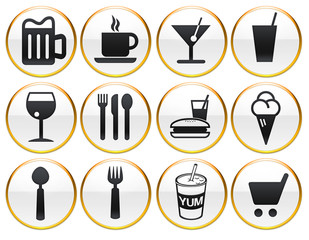 ドリンクとフードのアイコンセット