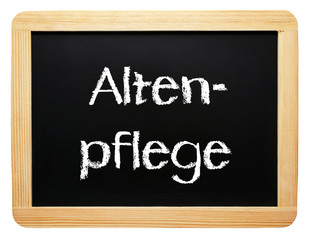 Altenpflege Kreidetafel