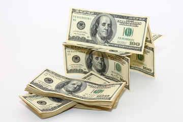Dollars money and house made of money