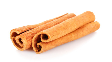 Cinnamon bark isolated on white