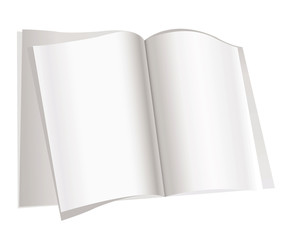 Magazine's pages on white background