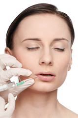 Cosmetic botox injection in the beauty face