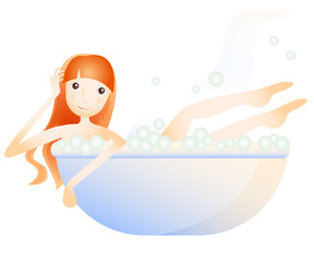 Japanese girl in milkly spa