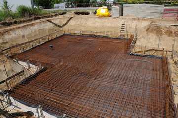 baustelle steel, color image, construction site, concrete, engineering, horizontal, cement, industry, equipment, metal, material, strength, heavy, construction industry, design, house, rebar