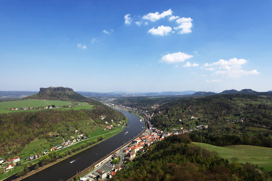 Elbe und Lilienstein - Festung K&ouml;nigstein
