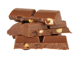 Chocolate pieces with nut