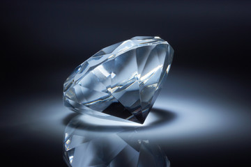 Diamond jewel on dark blue