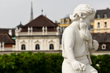 Fototapeta premium Roman sculpture in front of Castle Belvedere
