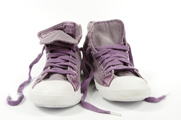 violet sneakers - obrazy, fototapety, plakaty