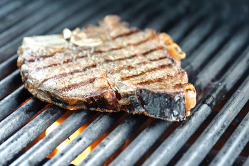 Steak on the grill