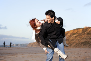 Young couple having fun