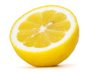 lemon over white background, clipping path