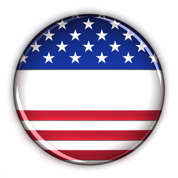 Blank patriotic button over white background