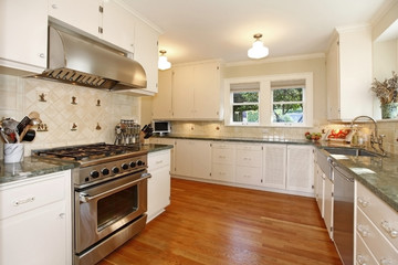 Luxury white cream Italian kitchen