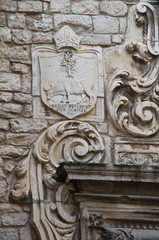 Marble decoration on wall.