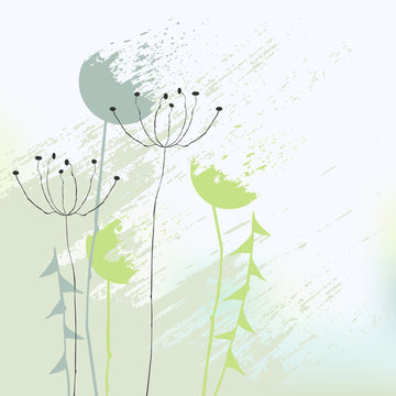 abstract background with dandelions