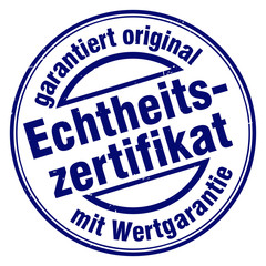 echtheitszertifikat garantiert original mit wertgararntie