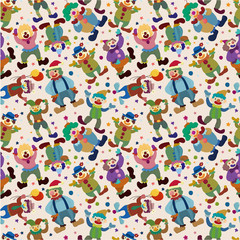 Obraz premium seamless cartoon circus clown pattern