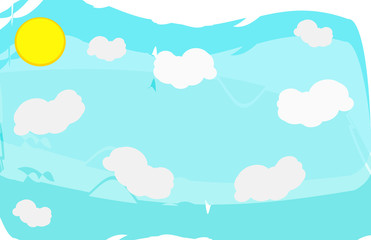 Sfondo cielo con Sole e nuvole, in vettoriale
