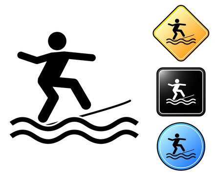 Surf pictogram and signs