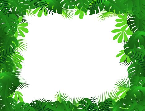 green leaf frame background
