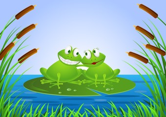 Fototapeta premium frog in love
