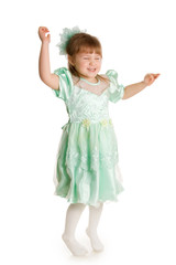 The little girl isolated on white