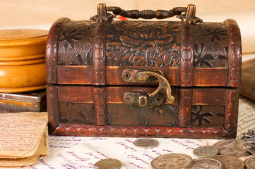 Old letters with various things