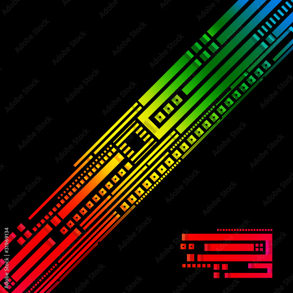 Aufkleber abstract geometric pattern on a black background.