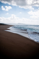 Sardinia, Italy: rough sea on Badesi Beach