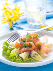 potato and salmon salad