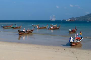 Boats on a tropical sea